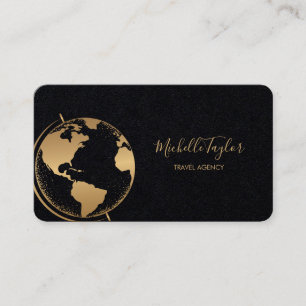 Earth Globe Word Map Reisebüro Agent QR Code Visitenkarte