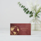 Earth Globe Word Map Reisebüro Agent QR Code Visitenkarte (Stehend Vorderseite)