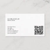 Earth Globe Word Map Reisebüro Agent QR Code Visitenkarte (Rückseite)