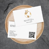 Earth Globe Word Map Reisebüro Agent QR Code Visitenkarte