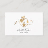 Earth Globe Word Map Reisebüro Agent QR Code Visitenkarte (Vorderseite)