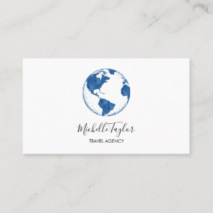 Earth Globe Word Map Reisebüro Agent QR Code Visitenkarte