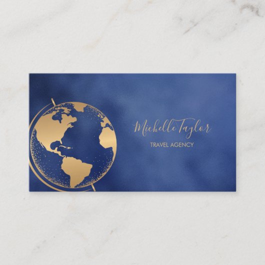 Earth Globe Word Map Reisebüro Agent QR Code Visitenkarte (Vorderseite)