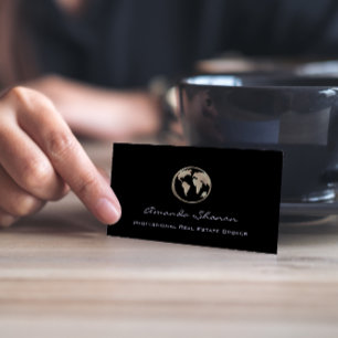 Earth Globe Word Map Reisebüro QR Code Visitenkarte