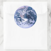 Earth Globe World Blue Runder Aufkleber (Tasche)
