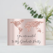 Earth Globe World Map Graduate We Move New Zuhause Einladung (Stehend Vorderseite)