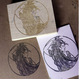 Earth Goddess Green Hexe Pagan Druid Hexen Gummistempel