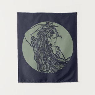 Earth Goddess Green Hexe Pagan Druid Hexen Wandteppich