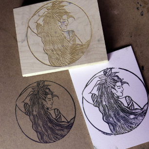 Earth Goddess Green Witch Pagan Druid Witches Gummistempel
