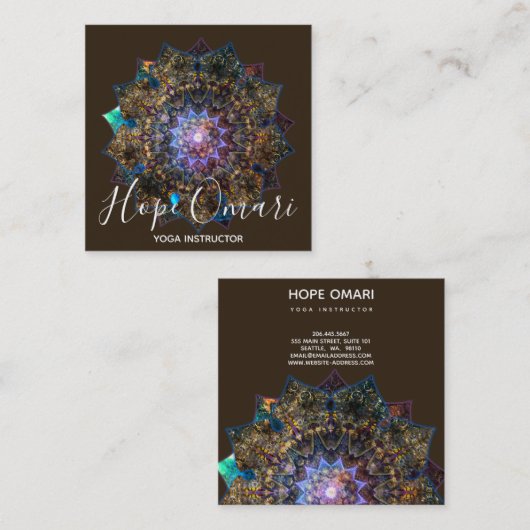 Earth Goddess Mandala Quadratische Visitenkarte (Vorne/Hinten)