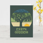 Earth Goddess Vintag Sunset Karte (Gelbe Blume)