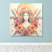 Earth Goddess Wall Art |Divine Feminine Boho Decor Leinwanddruck (Insitu (Holzboden))