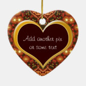 Earth Golden Heart Foto Keramikornament (Hinten)