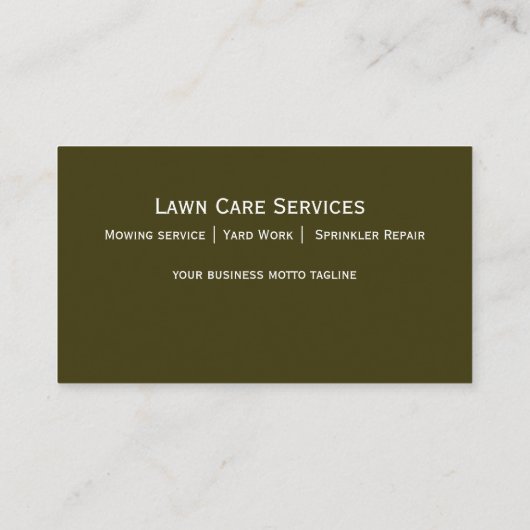 Earth Green Lawncare Business Card Visitenkarte (Rückseite)