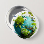 Earth Green "Rett Nature" - Öko Friendly Awareness Button (Vorne & Hinten)