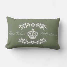 Earth Green white French Script Behalte Calm Carry Lendenkissen