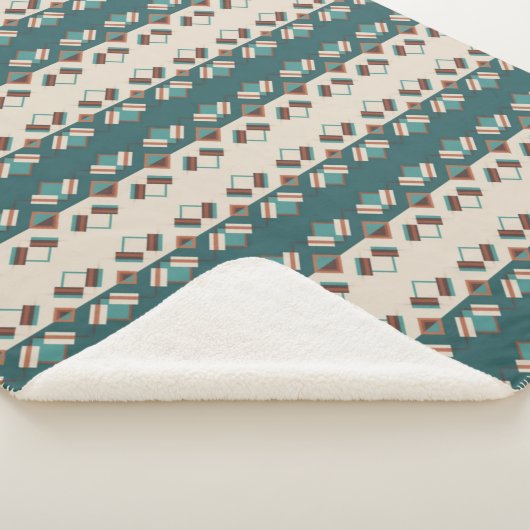 Earth Grid Teal and Brown  Sherpadecke (3/4)