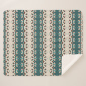 Earth Grid Teal and Brown  Sherpadecke (Vorderseite (Horizontal))