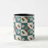 Earth Grid Teal and Brown  Tasse (Zentrum)