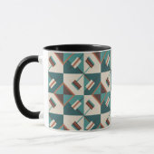Earth Grid Teal and Brown  Tasse (Links)