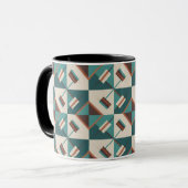 Earth Grid Teal and Brown  Tasse (Vorderseite Links)