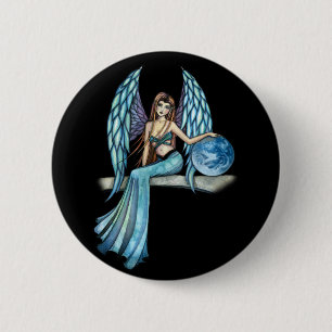 Earth Guardian Angel Fairy Button