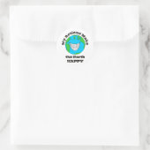 Earth Happy Runder Aufkleber (Tasche)