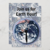 Earth Hour Clock 20:30 Einladung (Vorne/Hinten)