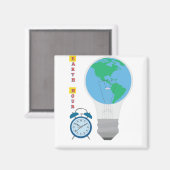 Earth Hour Magnet (Vorderseite/Rückseite)