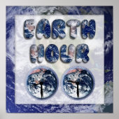 Earth Hour mit Uhren Poster (Vorne)