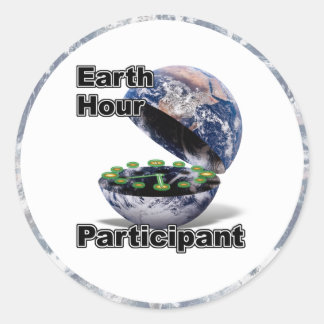Earth Hour-Teilnehmer Runder Aufkleber