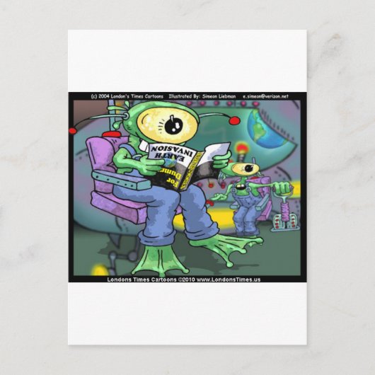 Earth Invasion 4 Dummies Funny Gifts T-Shirts & Ta Postkarte (Vorderseite)