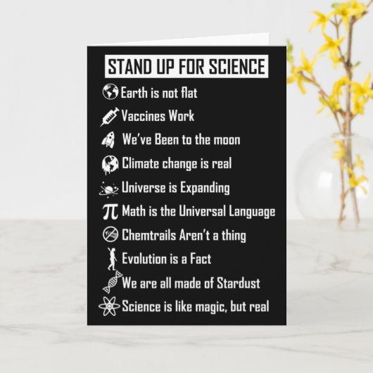 Earth Is Not Flat Vaccines Work Funny Science Gift Karte (Gelbe Blume)