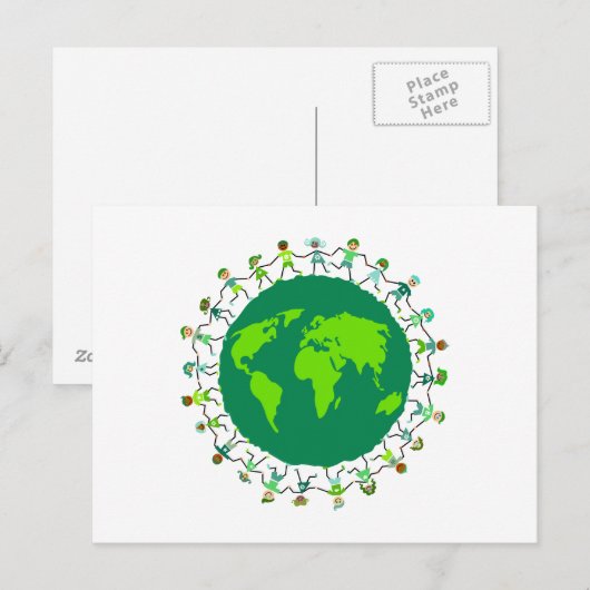 Earth Kids Postkarte (Vorne/Hinten)