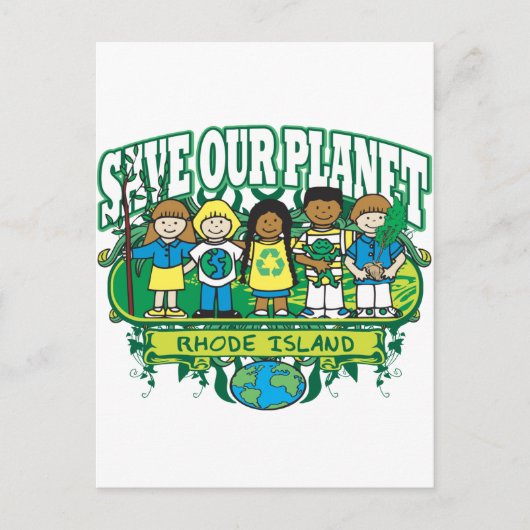 Earth Kids Rhode Island Postkarte (Vorderseite)