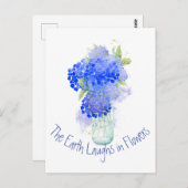 Earth Lachs in Blume Gärtner Zitat Stone Postkarte (Vorne/Hinten)