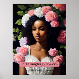 Earth lacht in Blume Ralph Waldo Emerson Zitat Poster