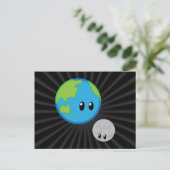Earth Lieben Moon Niedlich Postkarte (Stehend Vorderseite)