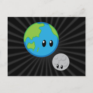 Earth Lieben Moon Niedlich Postkarte