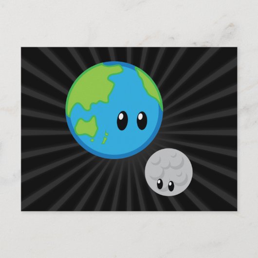 Earth Lieben Moon Niedlich Postkarte (Vorderseite)