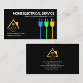 Earth Live Neutral Power Plugs Electrical Service Visitenkarte (Vorne/Hinten)