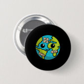 Earth Lover Day Illustration Gift Glol Erwärmung E Button (Vorne & Hinten)