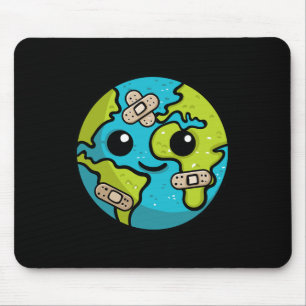 Earth Lover Day Illustration Gift Glol Erwärmung E Mousepad