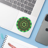 Earth Mandala Contour Sticker (Laptop mit iPhone)