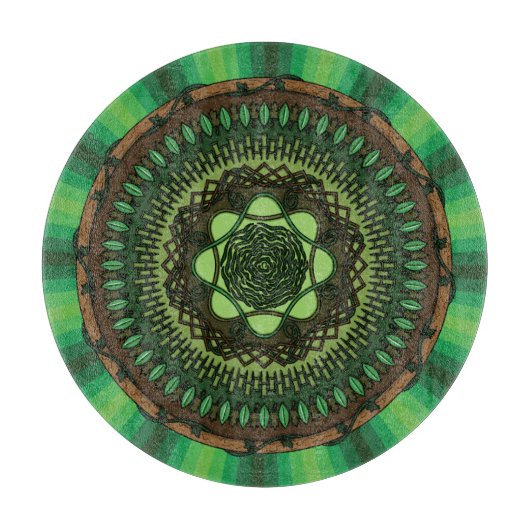 Earth Mandala Glas Cutting Board Schneidebrett (Vorderseite)