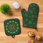 Earth Mandala Ofenhandschuh & Topflappen-Set (Oben Unten)