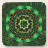 Earth Mandala Square Untersetzer (Vorderseite)