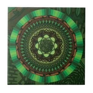 Earth Mandala Tile Fliese