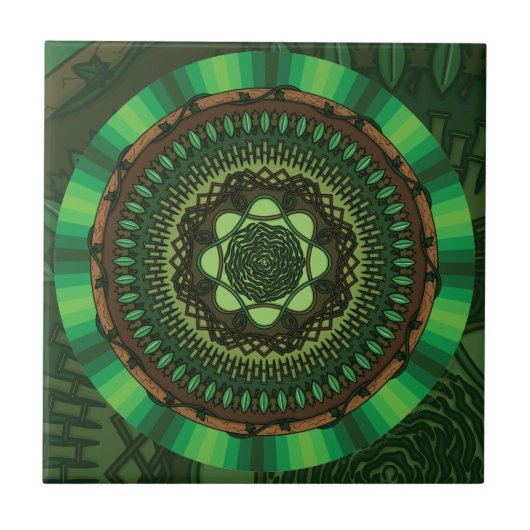 Earth Mandala Tile Fliese (Vorderseite)