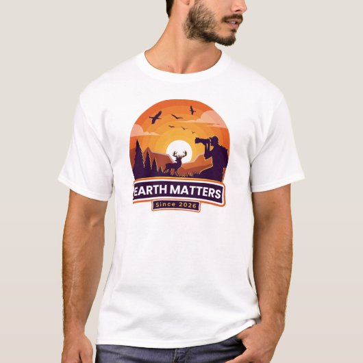 Earth Matters Bildlogo auf T-Shirt (Vorderseite)